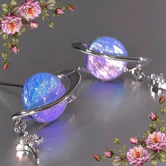 Planet Star Shaped Earrings - Picture 1 of 5